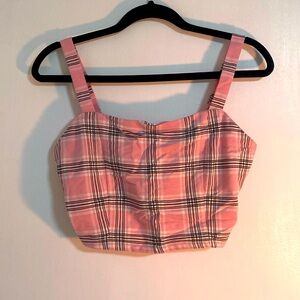 Pink plaid top (part of a set) 🩷🖤